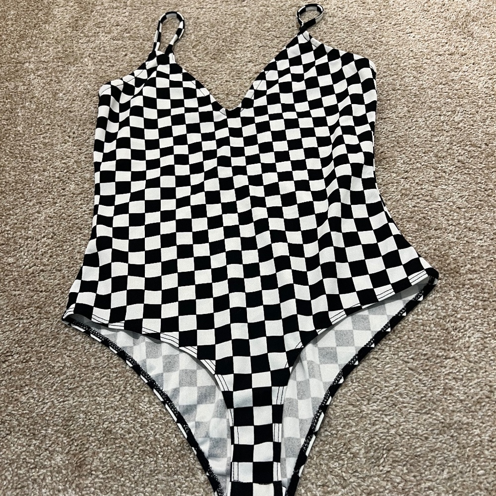 Checkered bodysuit